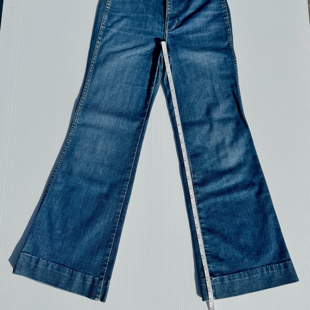 The Great. Sea Wide Leg High Rise Crop Jeans Women’s 26 Retro Boho Coastal Euro - Picture 4 of 15